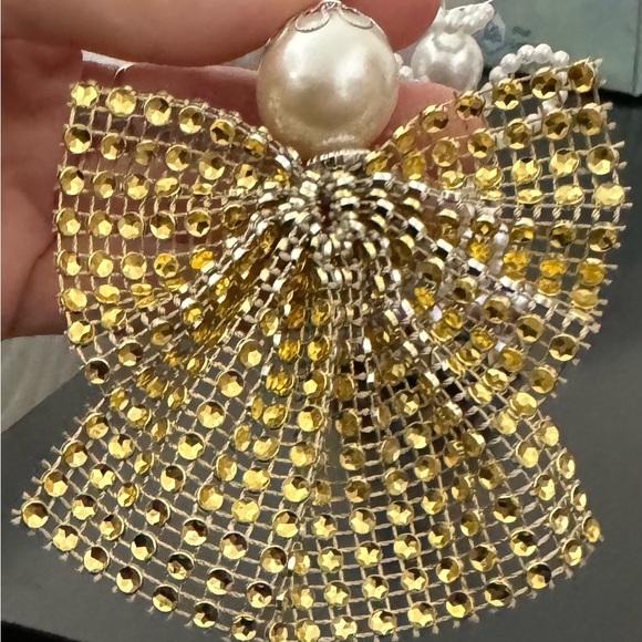 Handmade Christmas ornaments set of 7: 3 angels & 4 stars beaded pearled white - Picture 9 of 16